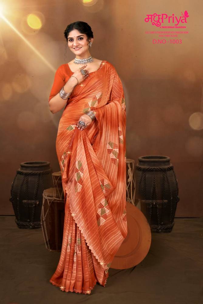 Amoli By Madhupriya Swaroski Work Weightless Printed Sarees Wholesale Clothing Suppliers In India
